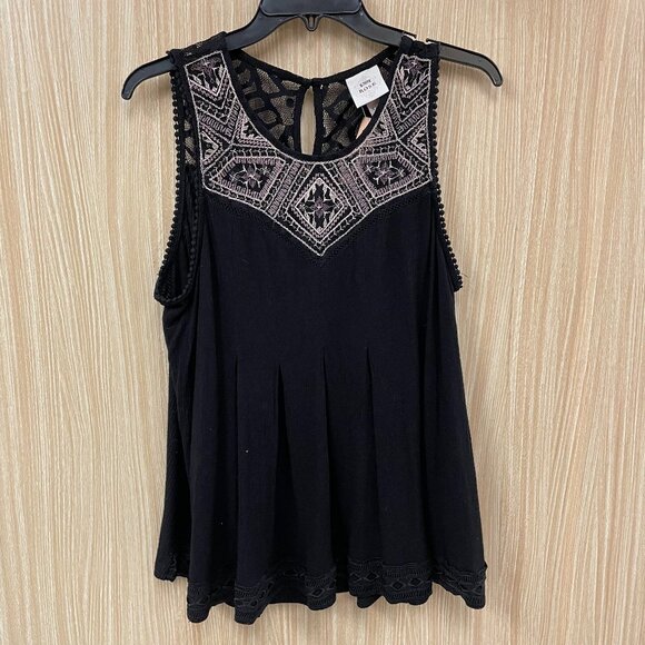 Knox Rose Black Embroidered Top Size XXL - Picture 1 of 7